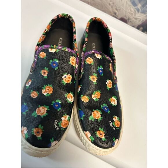 Coach Floral Coated Canvas Loafers - Picture 1 of 9